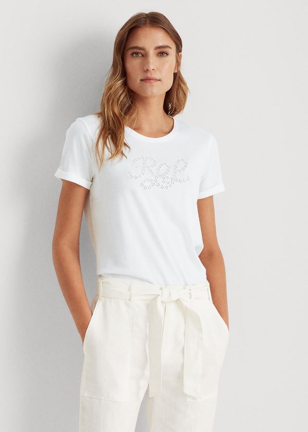 T Shirt Ralph Lauren Logo Algodão-Blend Mulher 42561-MJEG